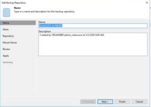 Veeam Backup Repository Setup and Configuration